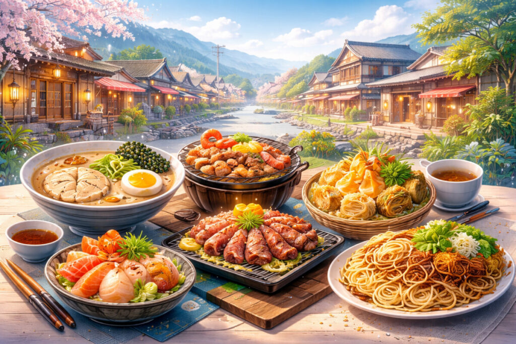 일본 소도시 먹방 여행 이미지